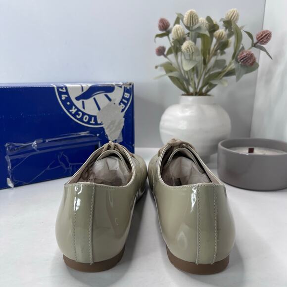 Birkenstock Saunders Patent Leather Clog Cloud Patent Women 9/Men 7 NWB Narrow - Picture 4 of 10